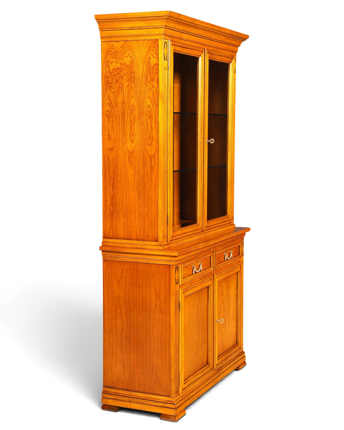 Hauptstadt Möblerei Selva Villa Borghese Vitrine aus massivem Holz mit Glasfront und antiker Optik