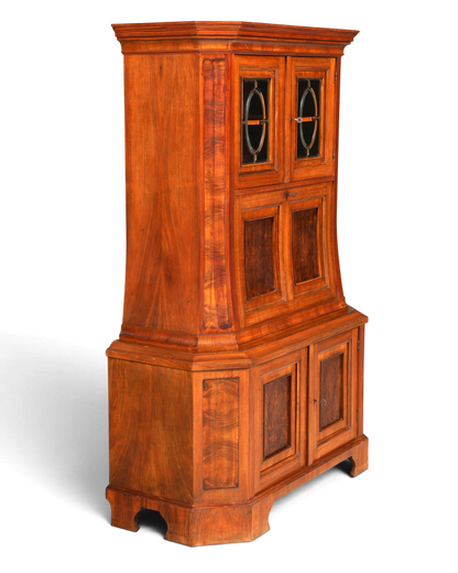 Hauptstadt Möblerei antika Jugendstil ceviz ağacından yapılmış, vitrinli ve yazı kapaklı gösterişli büfe dolabı