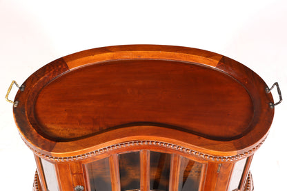 Wunderschöner filigraner Chippendale Barschrank echt Holz Teeschrank im Jugendstil Vitrine