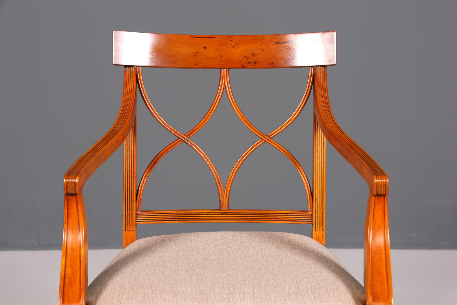 Beautiful Bevan Funell Chair Armchair English Yew Reprodux Antique Secretary Chair UK Upholstered Chair 2 of 2