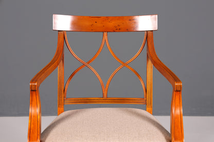 Beautiful Bevan Funell Chair Armchair English Yew Reprodux Antique Secretary Chair UK Upholstered Chair 2 of 2