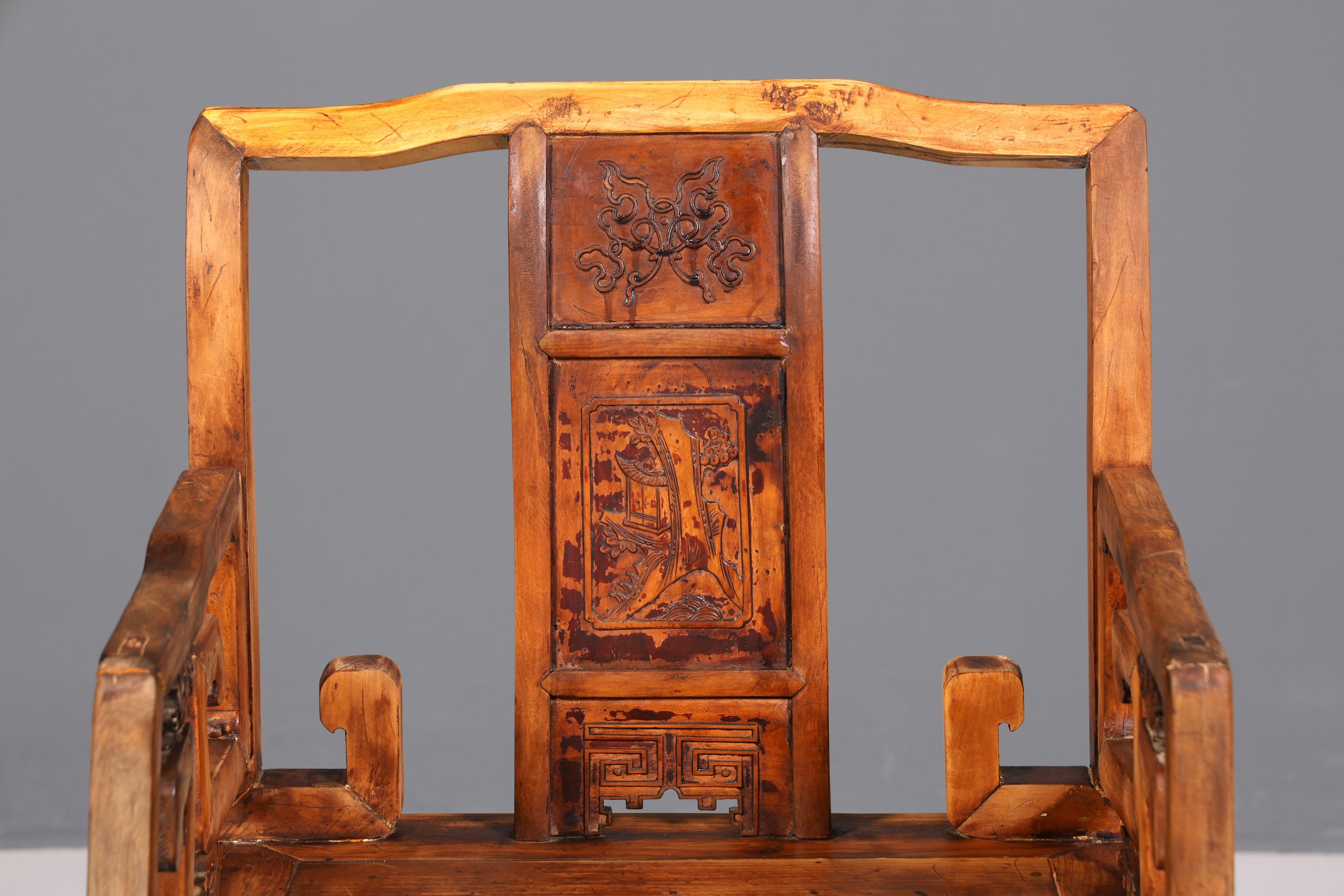 Wunderschöner Chinesischer Armlehnstuhl Stuhl China Ming Stil Qing Dynastie Holzstuhl Antik Asiatischer Sekretär Stuhl