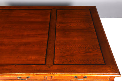 Beeindruckender Englischer XXL Schreibtisch Bürotisch Office Desk Partnerdesk Antik Massivholz Vintage