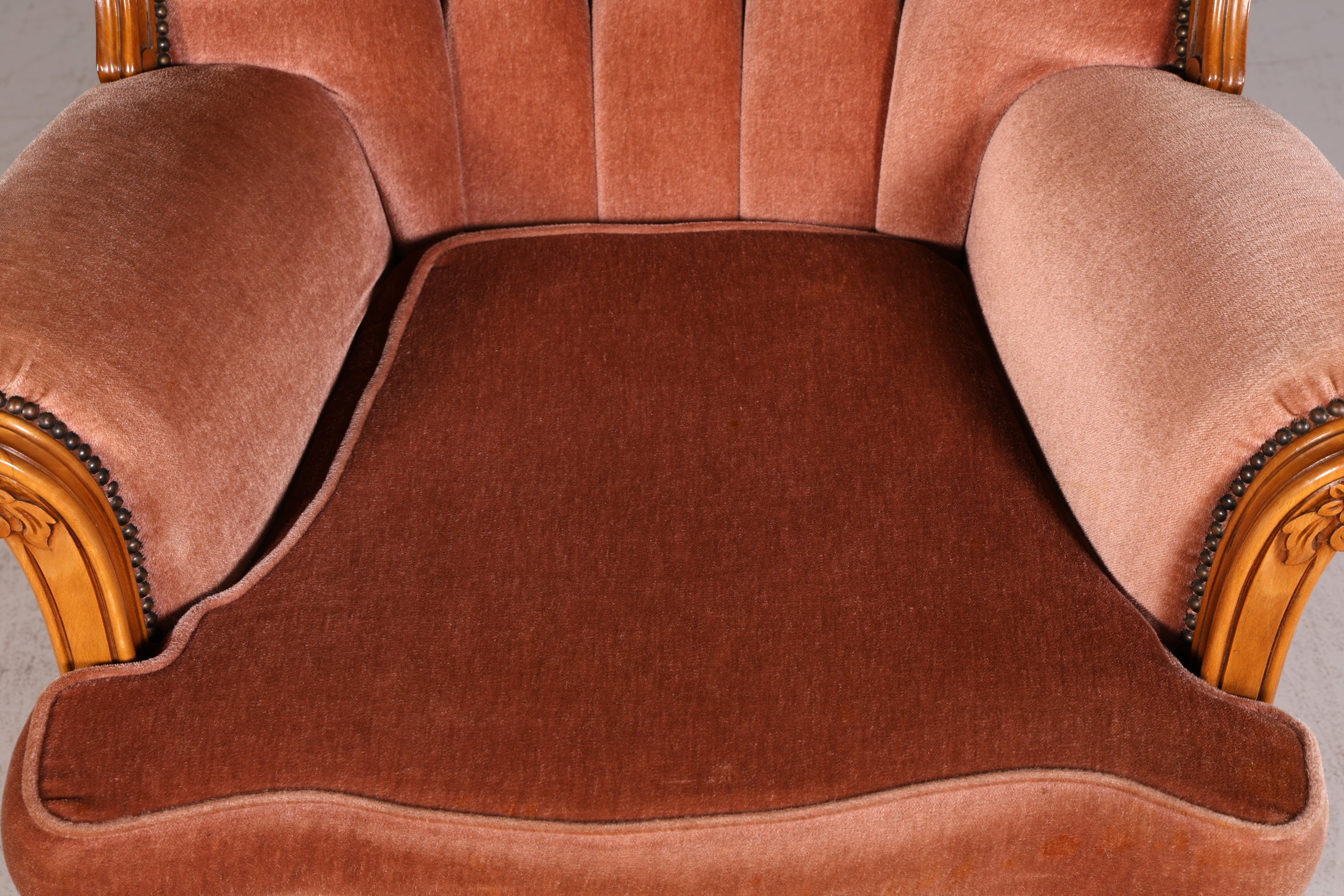 Chippendale Armchair Baroque Style Velvet Fabric Armchair Rococo Antique 4 of 4