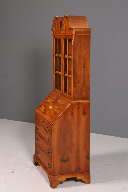 Stilvoller Englischer Sekretär Aufsatzsekretär Eibe Vitrine Schrank Büro Schreibmöbel UK
