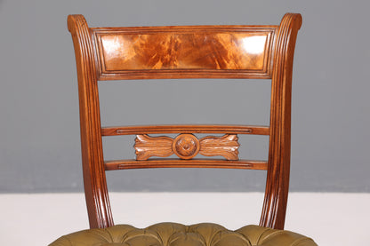 Wunderschöner Chesterfield Stuhl Anno Dom Sekretär Stuhl Englisch echt Leder Küchenstuhl 3 von 4