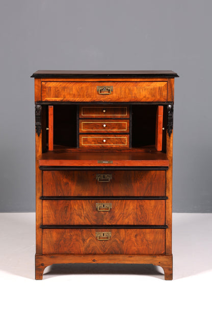 F841 Finish Wunderschöner Gründerzeit Sekretär Kommode Jugendstil Schubladenkommode Antik Vertiko
