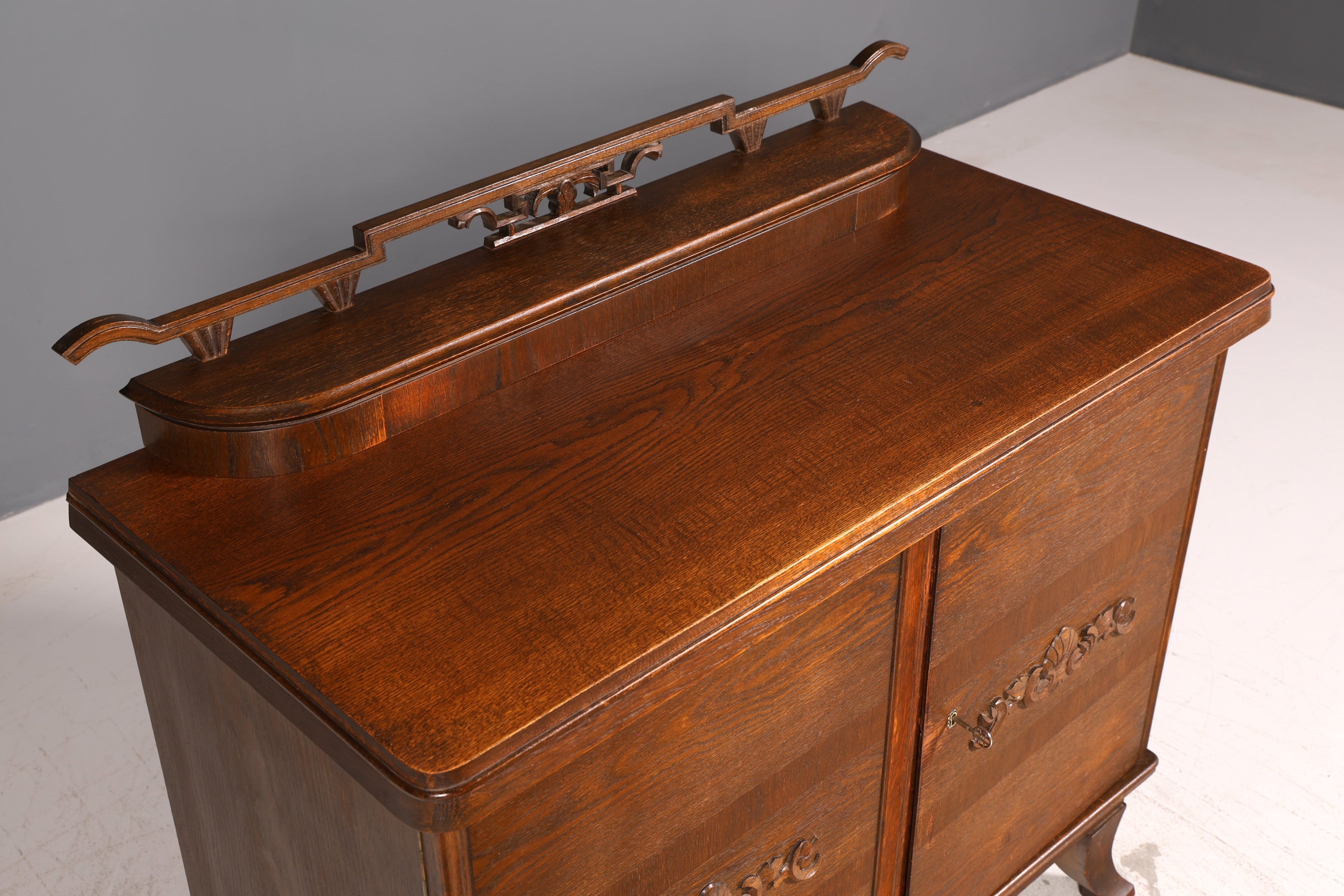 Traumhafter Jugendstil Schrank Eiche Antik Sideboard Buffet Anrichte Kommode