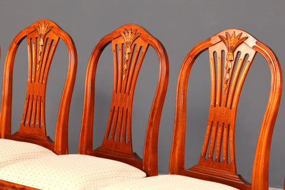 Edles 6er Set Stühle Gustavianischer Stil Englisch Esszimmerstühle Antik Polsterstuhl Set
