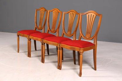Wunderschöne 4er Set Englische Stühle Regency 60er Jahre Dining Chairs Antik Polsterstühle