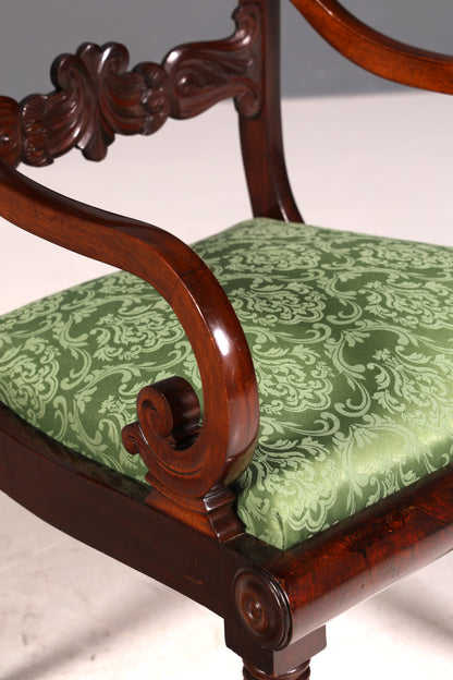 Wunderschöner Englischer Stuhl UK Küchenstuhl Antik Mahagoni Sekretär Stuhl Polsterstuhl 2 von 2