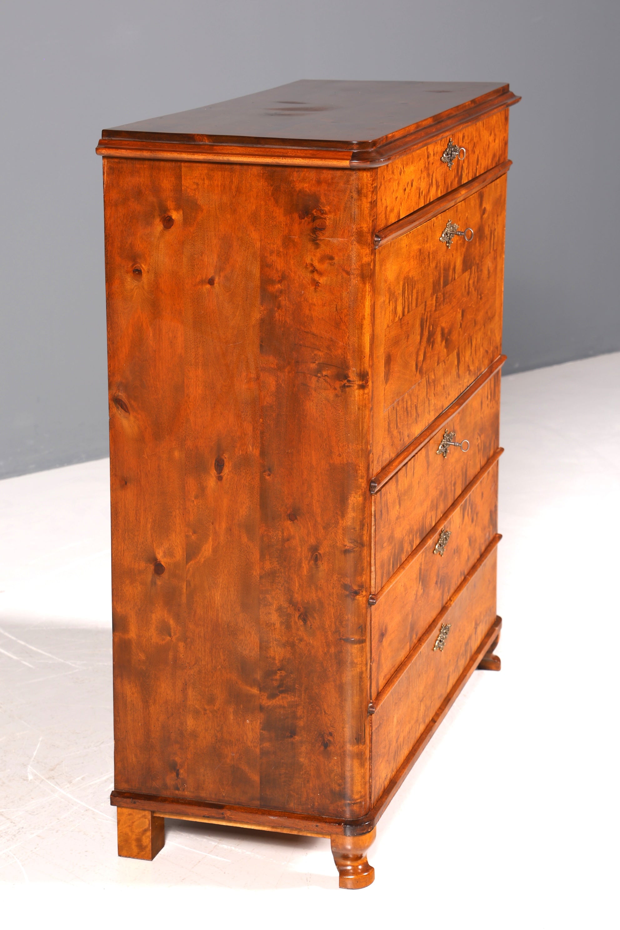 F878 Finish cm Wunderschöner Gründerzeit Sekretär Kommode Jugendstil Schubladenkommode Antik Vertiko
