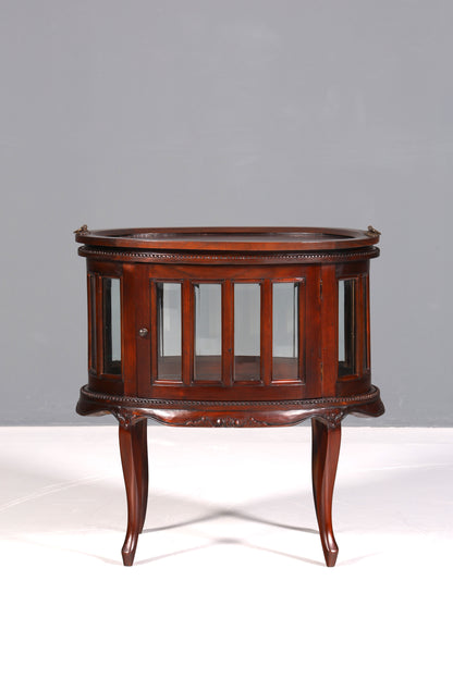 Wunderschöner filigraner Chippendale Barschrank echt Holz Teeschrank im Jugendstil Vitrine