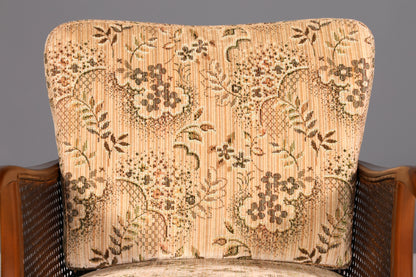 Stilvoller Chippendale Polstersessel Armlehnstuhl Antik Salon Wiener Geflecht Lesesessel Wohnzimmerstuhl