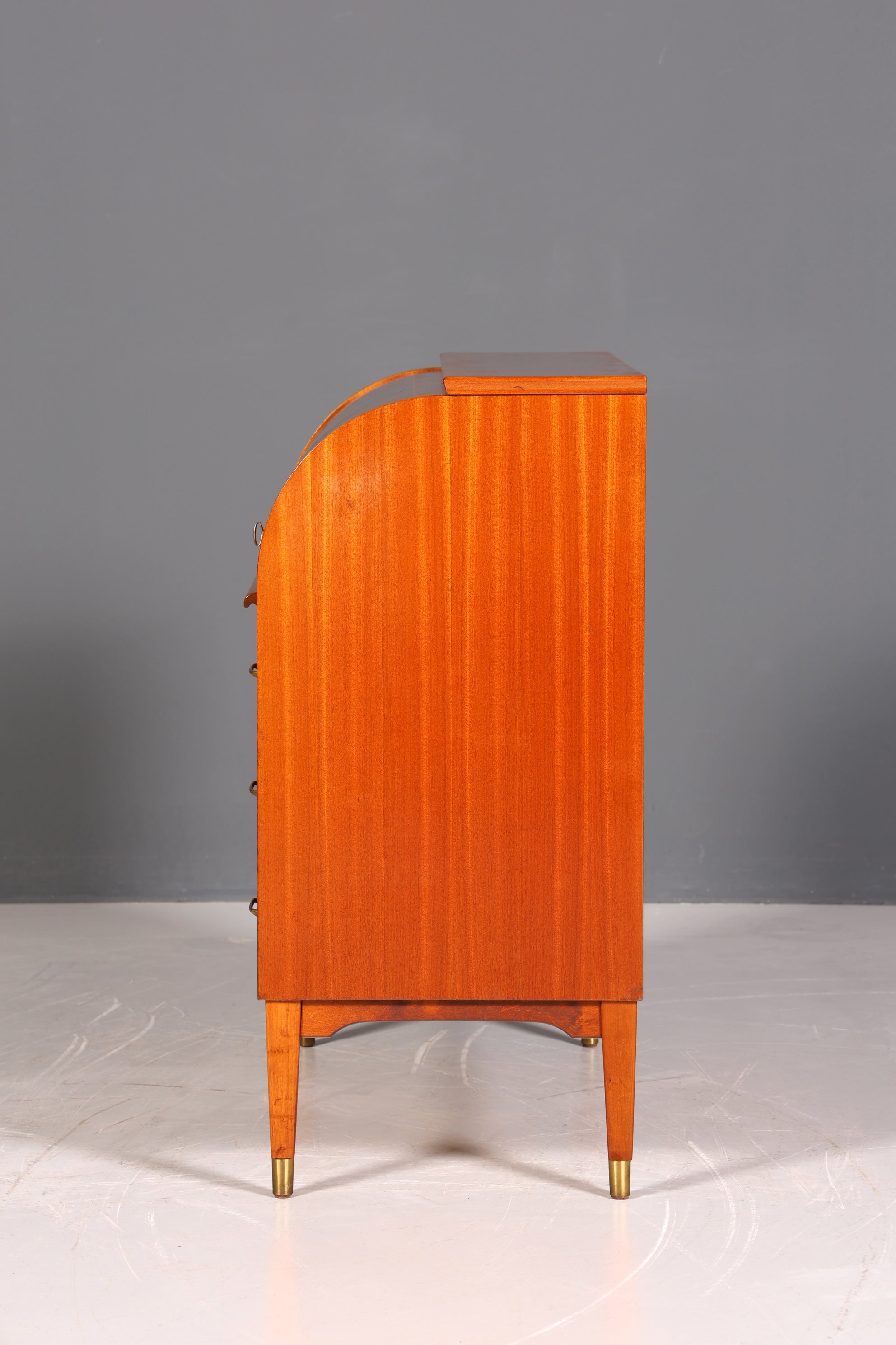 F880 Finish cm Wunderschöner Mid Century Rollladen Sekretär Danish Design Teak Holz Schreibkommode 60er Jahre