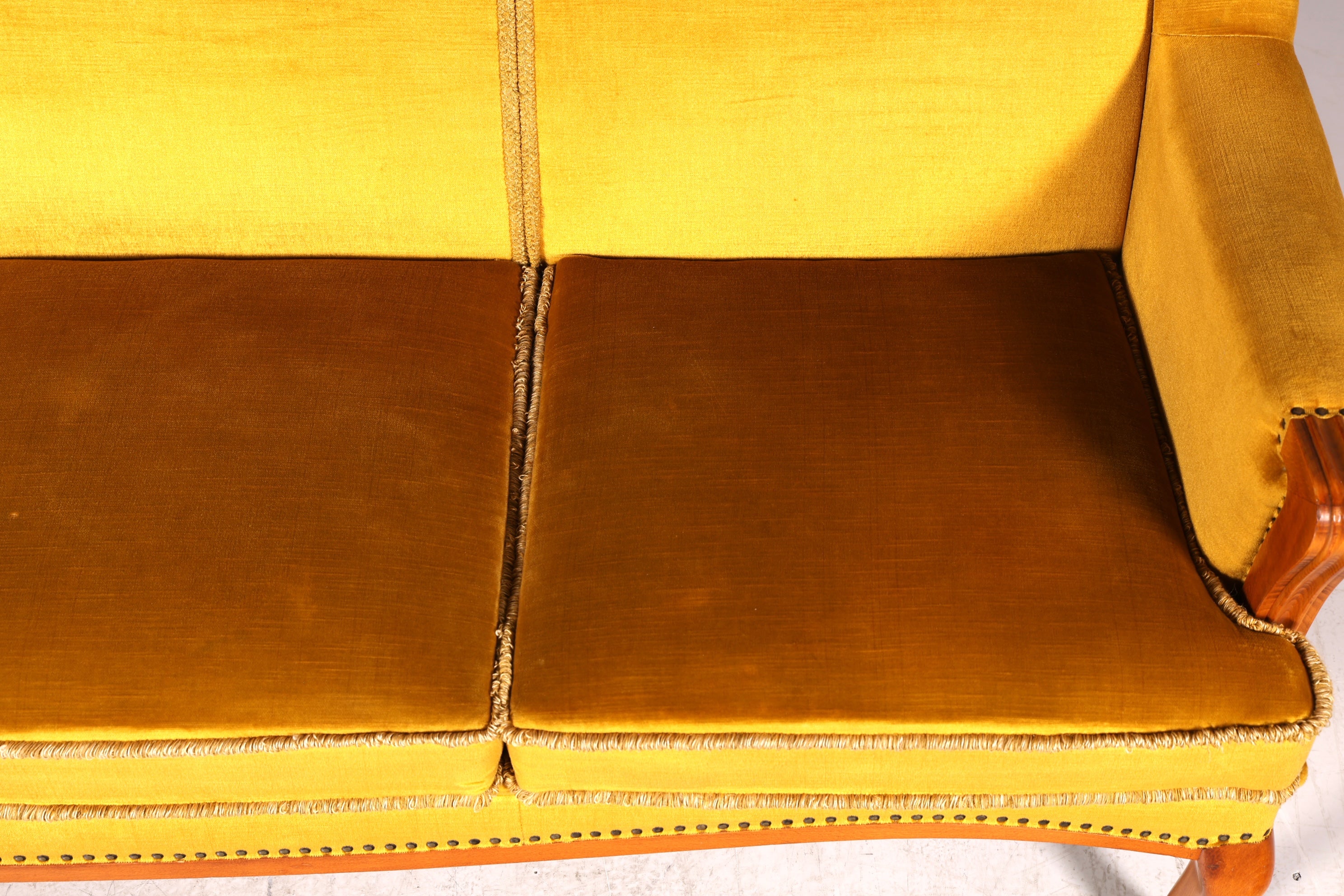 G059 Finish Wunderschönes Chippendale Sofa Antik Barock Stil Wiener Geflecht Couch 3-Sitzer Canapé