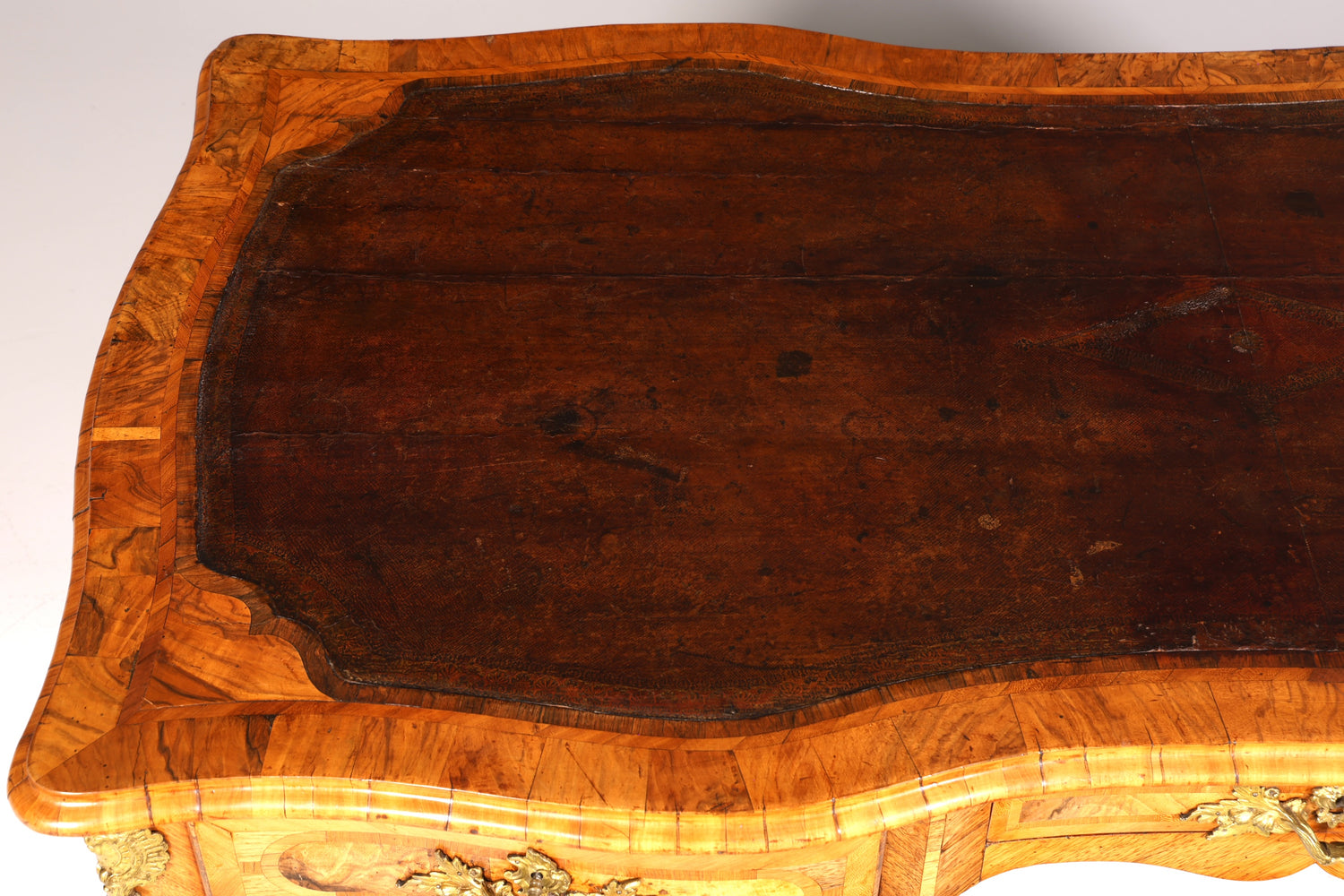 Majestätischer Original Louis XV Schreibtisch 1780 Bureau Plat French Desk echt Leder Antik Bürotisch Office Desk