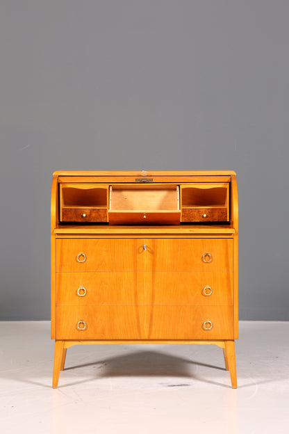 Traumhafter Mid Century Rollladen Sekretär echt Holz Büro Schrank Vintage Schreibkommode