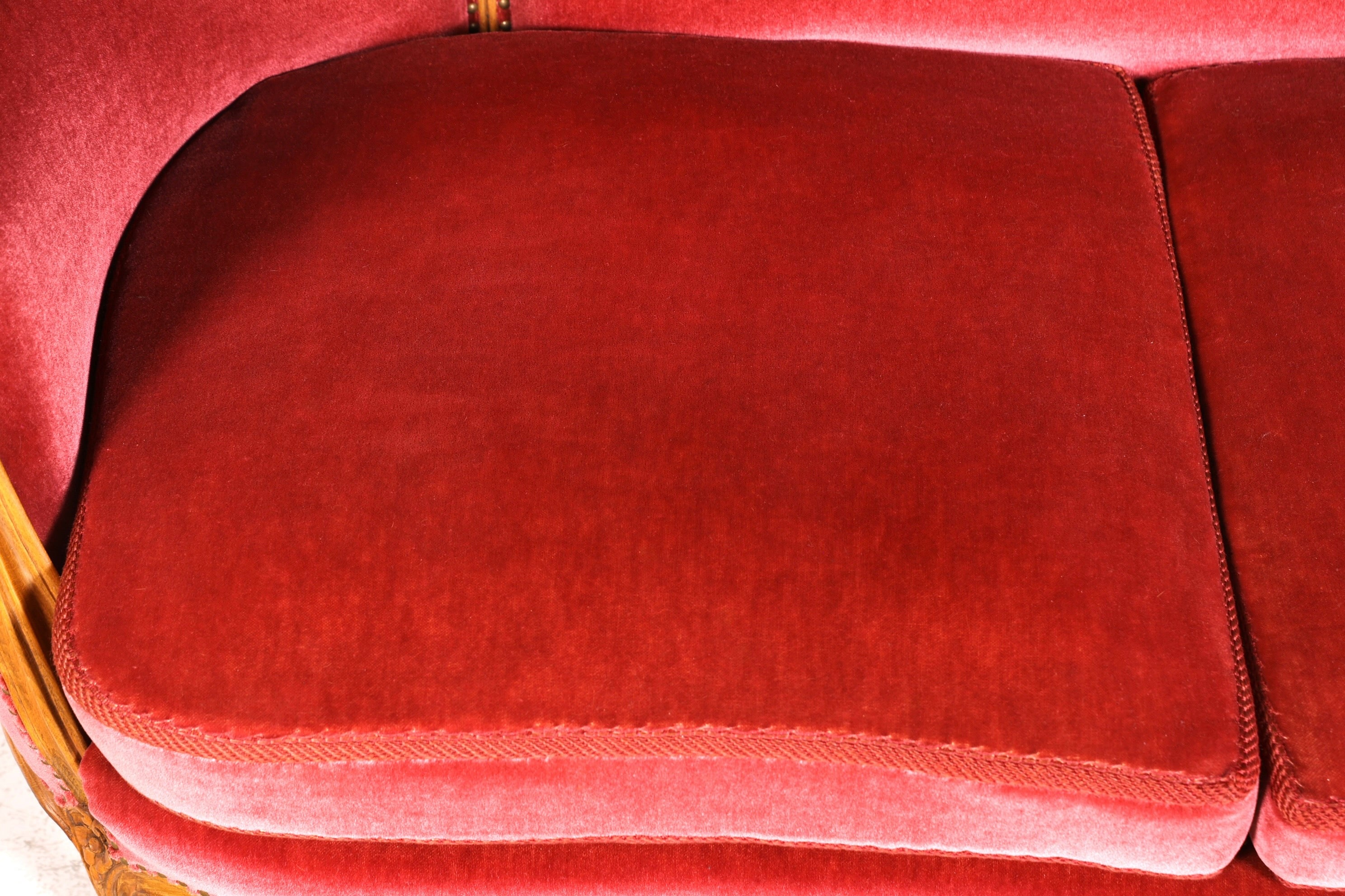 Wunderschönes Chippendale Sofa Barock Stil Couch Samt Stoff 3 Sitzer Canapé