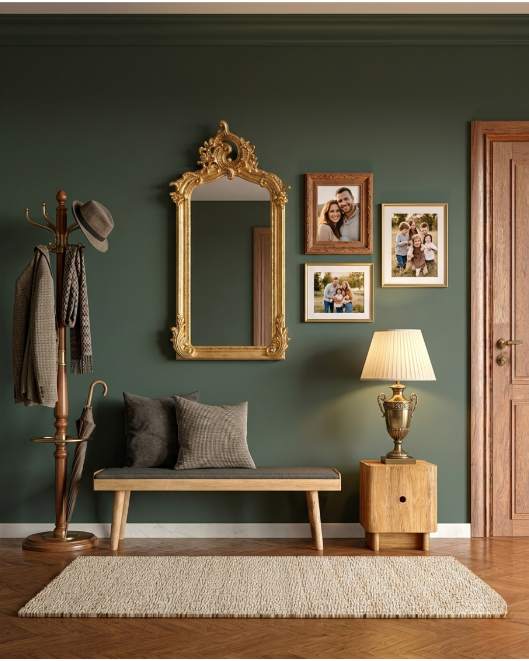 Edler Prunk Barock Stil Wandspiegel Ornament Standspiegel Antik Stil Flurspiegel