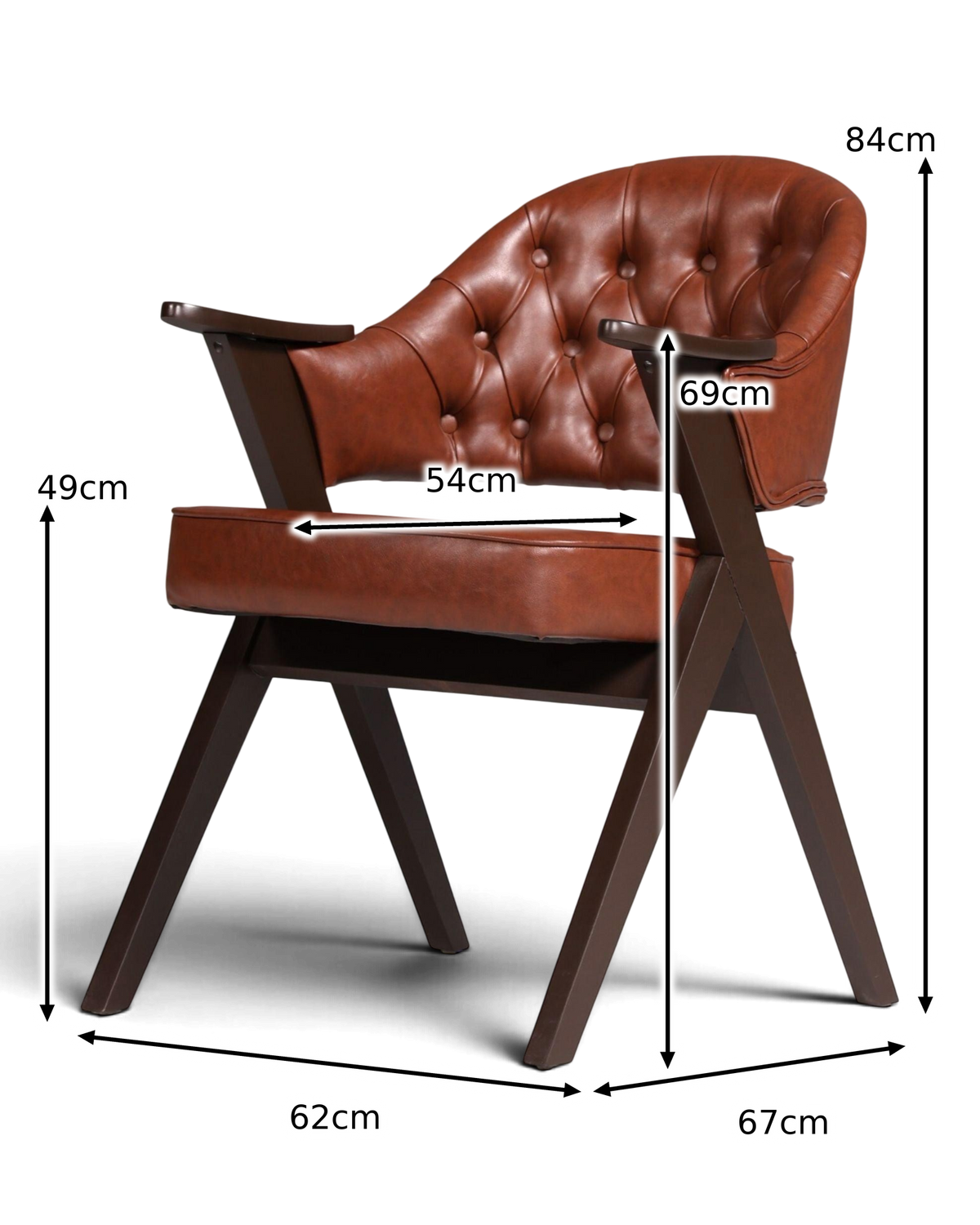 Luxurious "Manchester Brown" Chair Armchair Office Chair Chesterfield Style Dining Chair Lounge Chair 