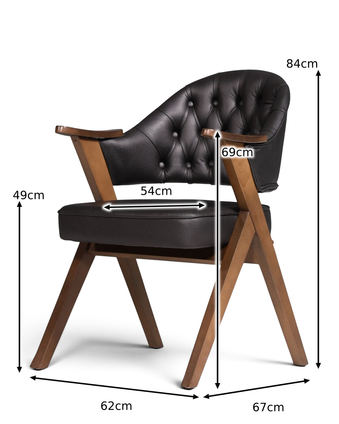 Luxurious "Manchester Black" Chair Chesterfield Style Office Chair Dining Chair Lounge Chair 