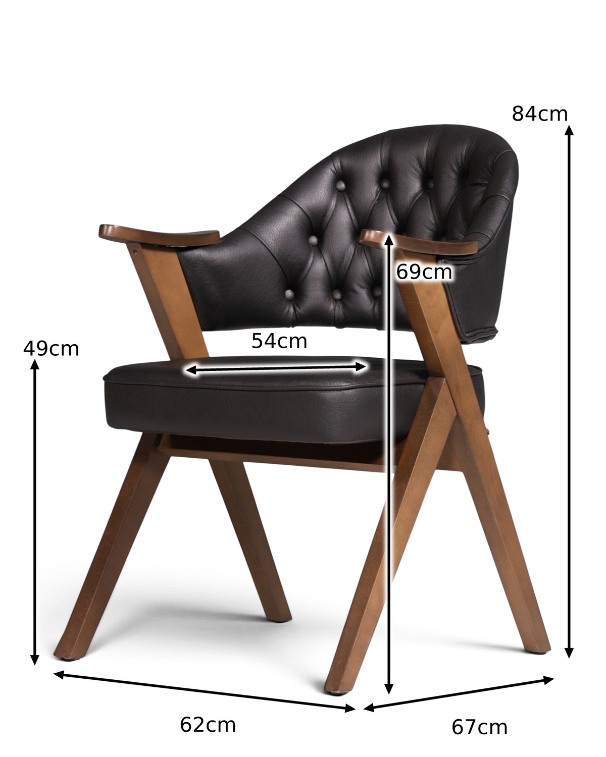 Luxurious "Manchester Black" Chair Chesterfield Style Office Chair Dining Chair Lounge Chair 