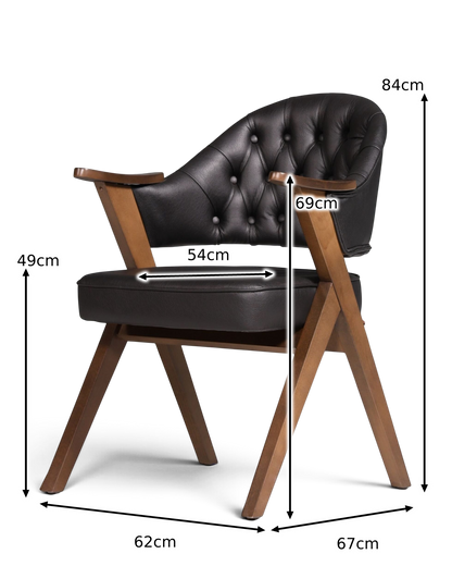 Luxurious "Manchester Black" Chair Chesterfield Style Office Chair Dining Chair Lounge Chair 
