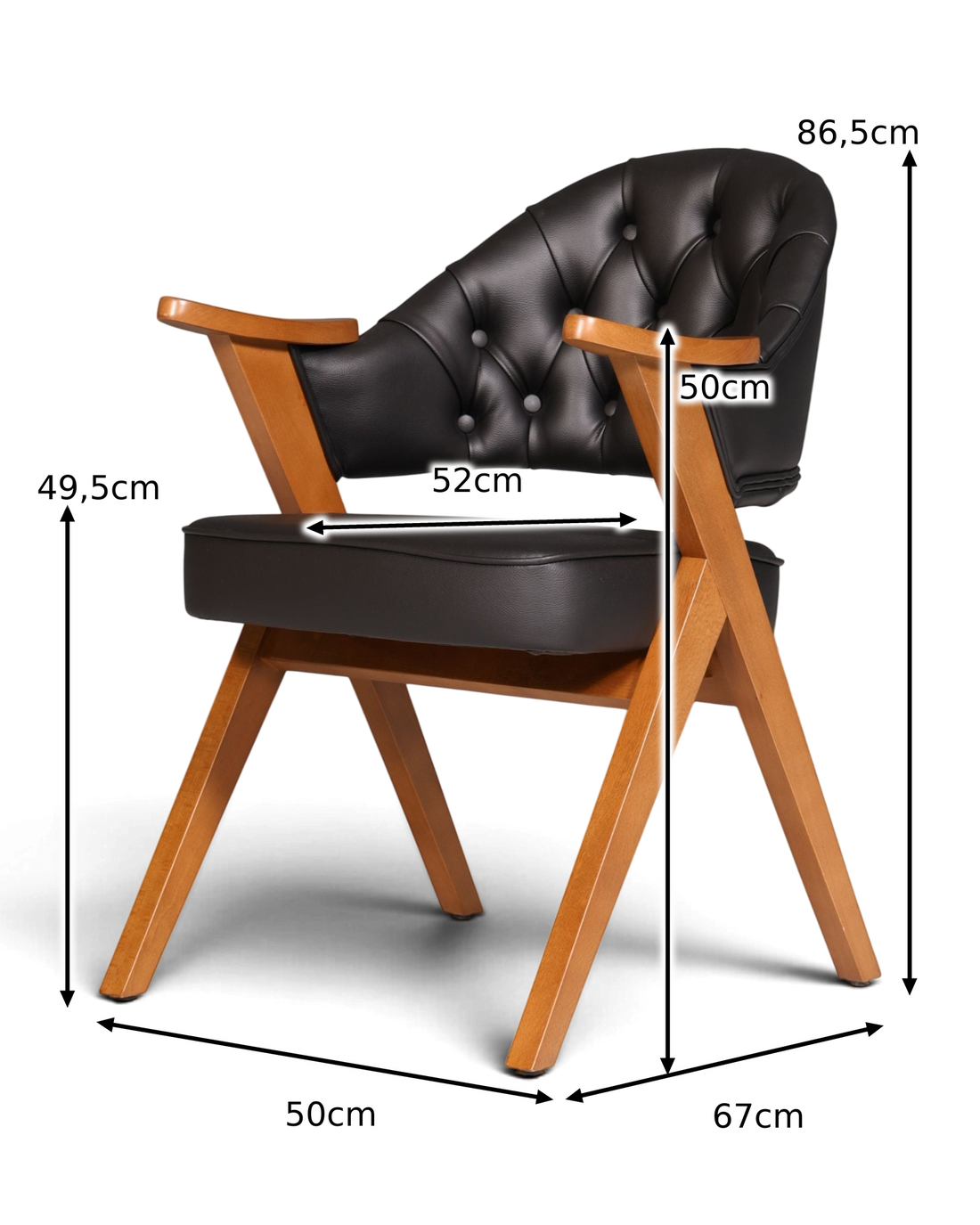 Luxurious "Manchester Black" Chair Chesterfield Style Office Chair Dining Chair Lounge Chair 