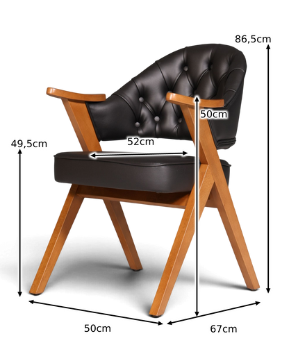 Luxurious "Manchester Black" Chair Chesterfield Style Office Chair Dining Chair Lounge Chair 