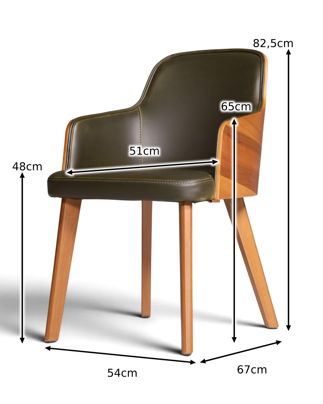 Noble armchair "Paolo- Green" walnut dining room chair kitchen chair green secretary chair 