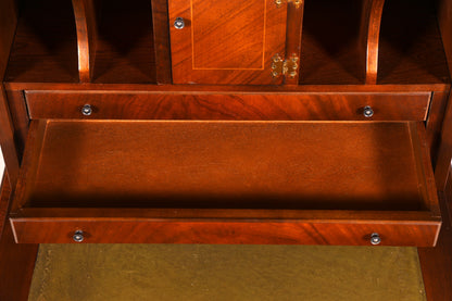 G026 Finish cm Wunderschöner Englischer Sekretär Büro Aufsatzsekretär Antik 60S Vitrinen Schrank UK