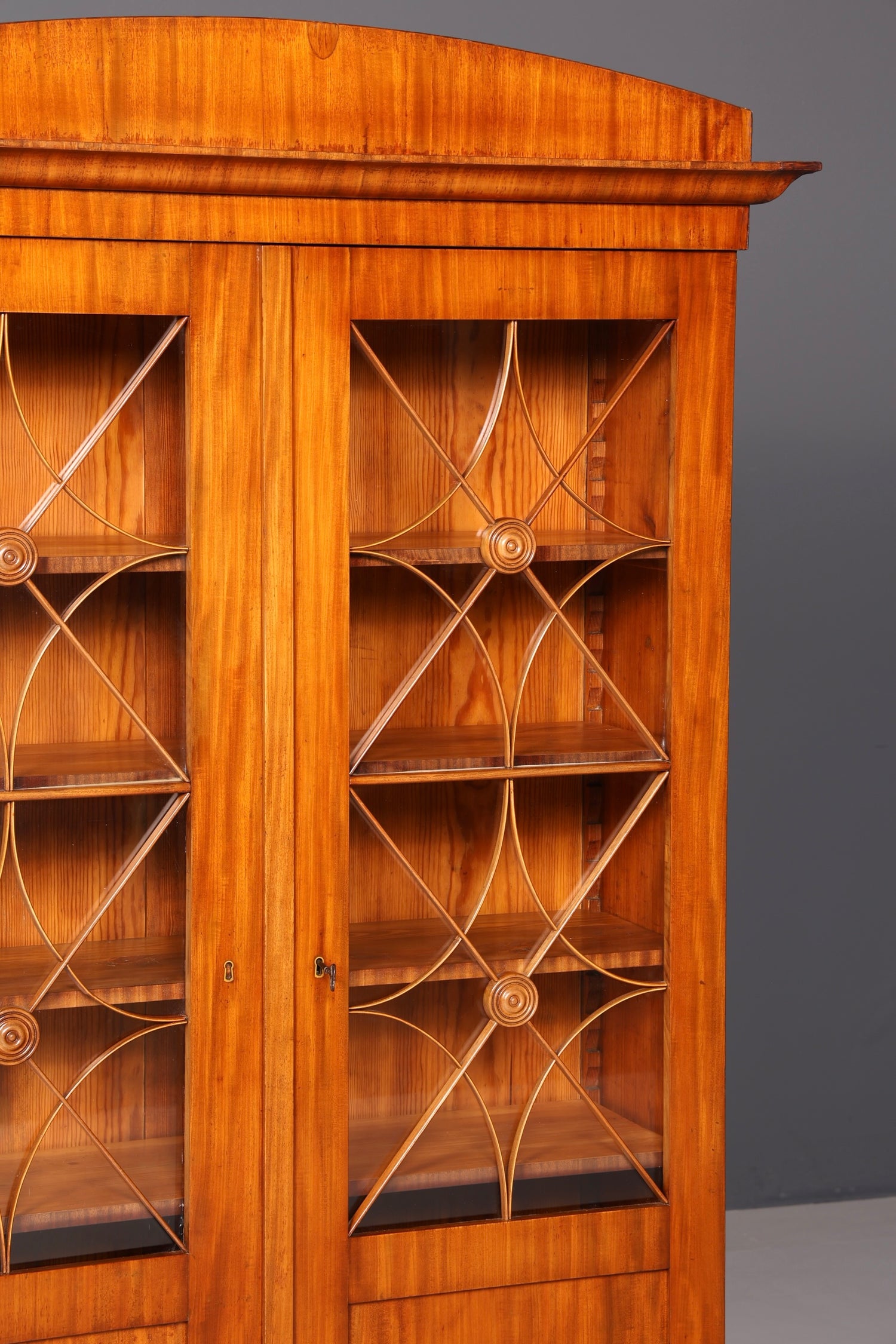 Beeindruckende Biedermeier Vitrine Glasvitrine Bücherschrank Bibliothek Art Deco Bücherregal Antik Massivholz