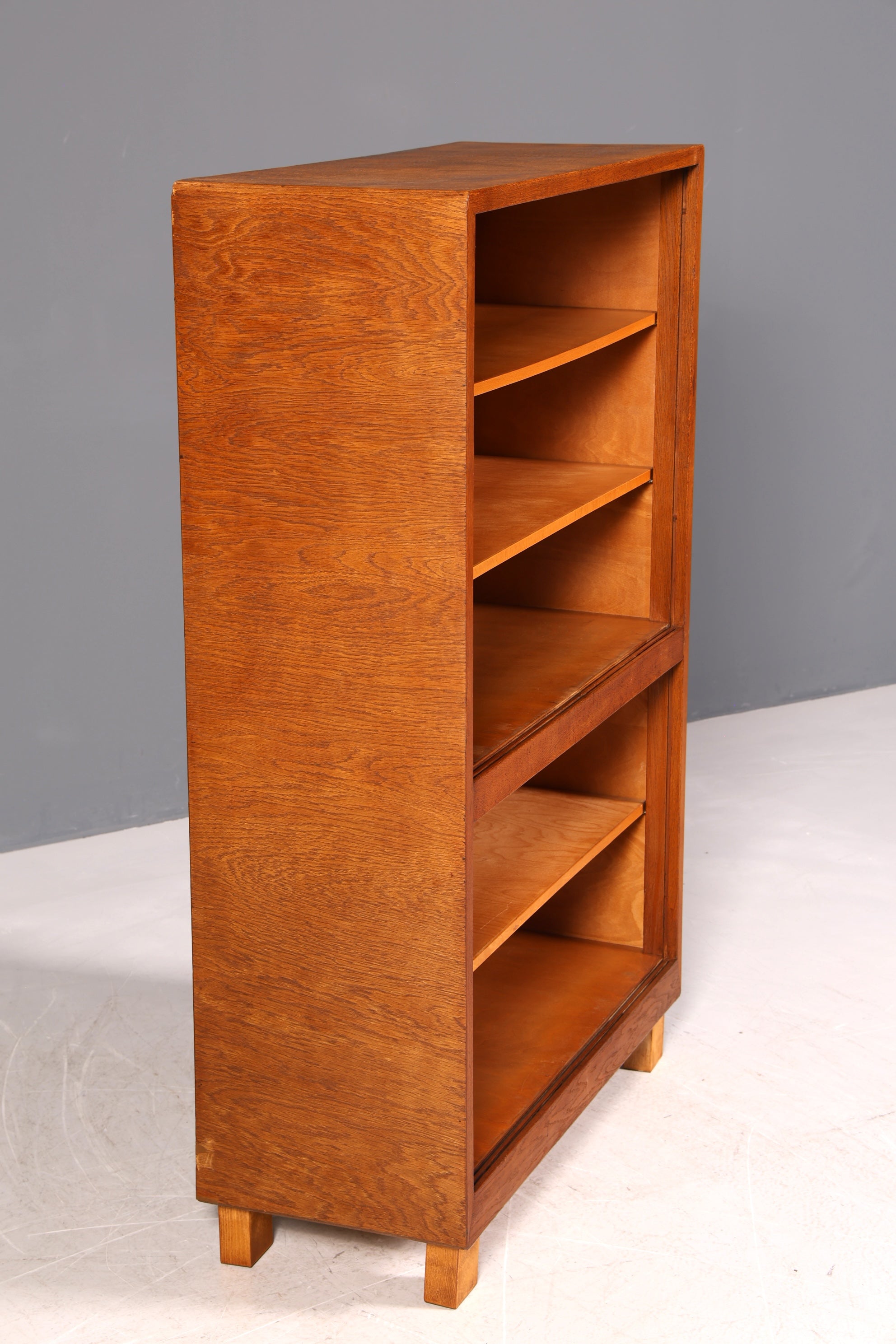 G031 Finish cm Schlichtes Mid Century Regal Vintage Bücherregal Schrank Buchablage 60s Bookshelf