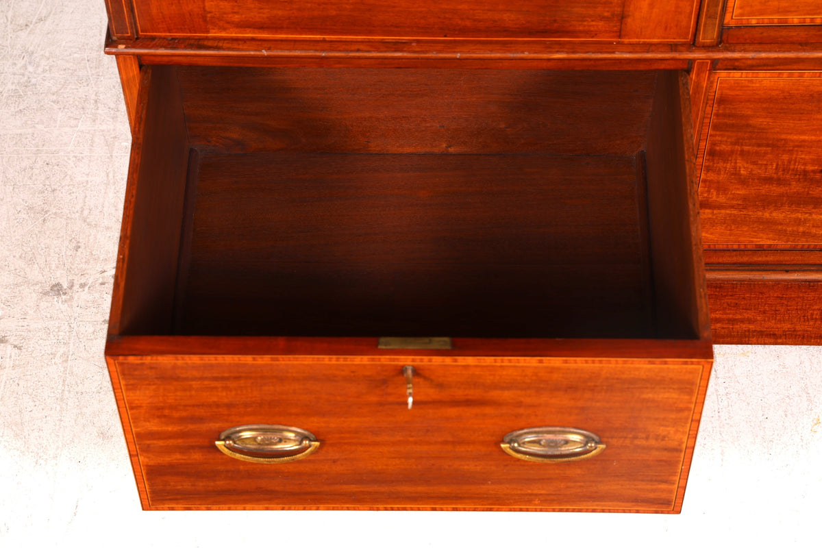 Beeindruckender Antiker Englischer Vitrine Kleiderschrank Wäscheschrank Dielenschrank Schrank Vintage