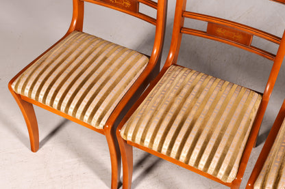 G034 Finish cm 6x Edle Englische Stühle Englisch Dining Chairs Antik 60er Jahre Regency Küchenstühle Stuhlset (Kopie)