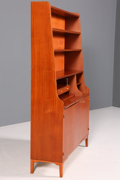 Wunderschöner Mid Century Schrank Bücherregal Vintage Sekretär Highboard Holz Regal Bookshelf