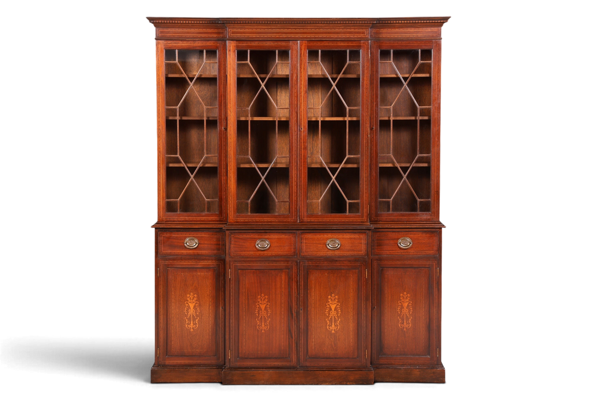 Hauptstadt Möblerei englische Mahagoni Vitrine mit Sprossentüren und Unterschrank im antiken Stil