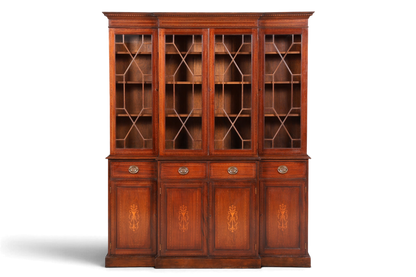 Hauptstadt Möblerei englische Mahagoni Vitrine mit Sprossentüren und Unterschrank im antiken Stil