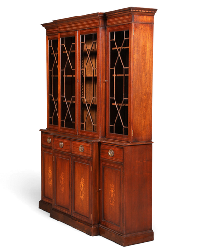 Hauptstadt Möblerei englische Mahagoni Vitrine mit Sprossentüren und Unterschrank im antiken Stil