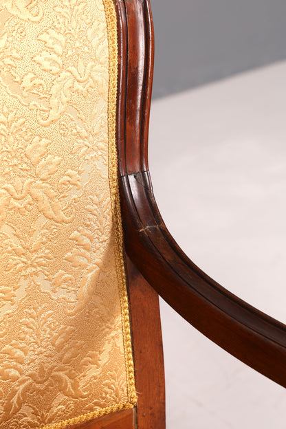 G047 Finish Edler Chippendale Armlehnsessel Barock Stil Sessel Armchair Samt Stoff Sessel