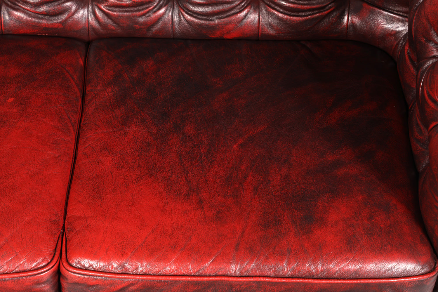 Wunderschönes Original Chesterfield 2er Sofa Englisch Oxblood Leder 2- Sitzer Couch 2 von 2