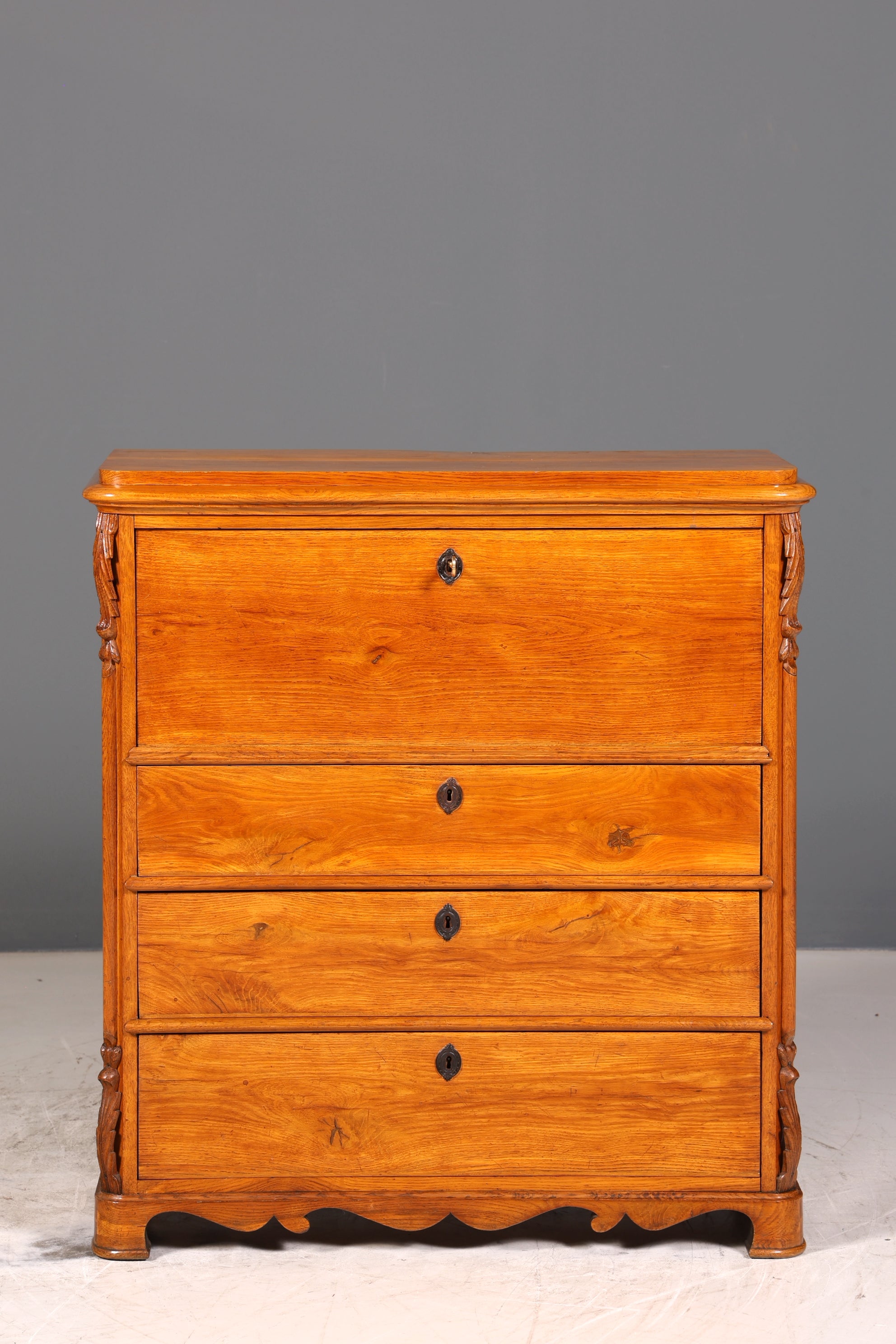 Stilvoller Biedermeier Sekretär um 1860 Vertiko Antik Kommode Louis Philippe Schreibkommode