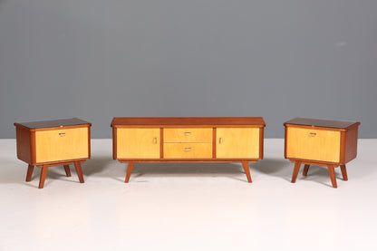 Wunderschöne Mid Century Kommode Vintage Klappschränkchen Retro Nachttisch 1 von 2