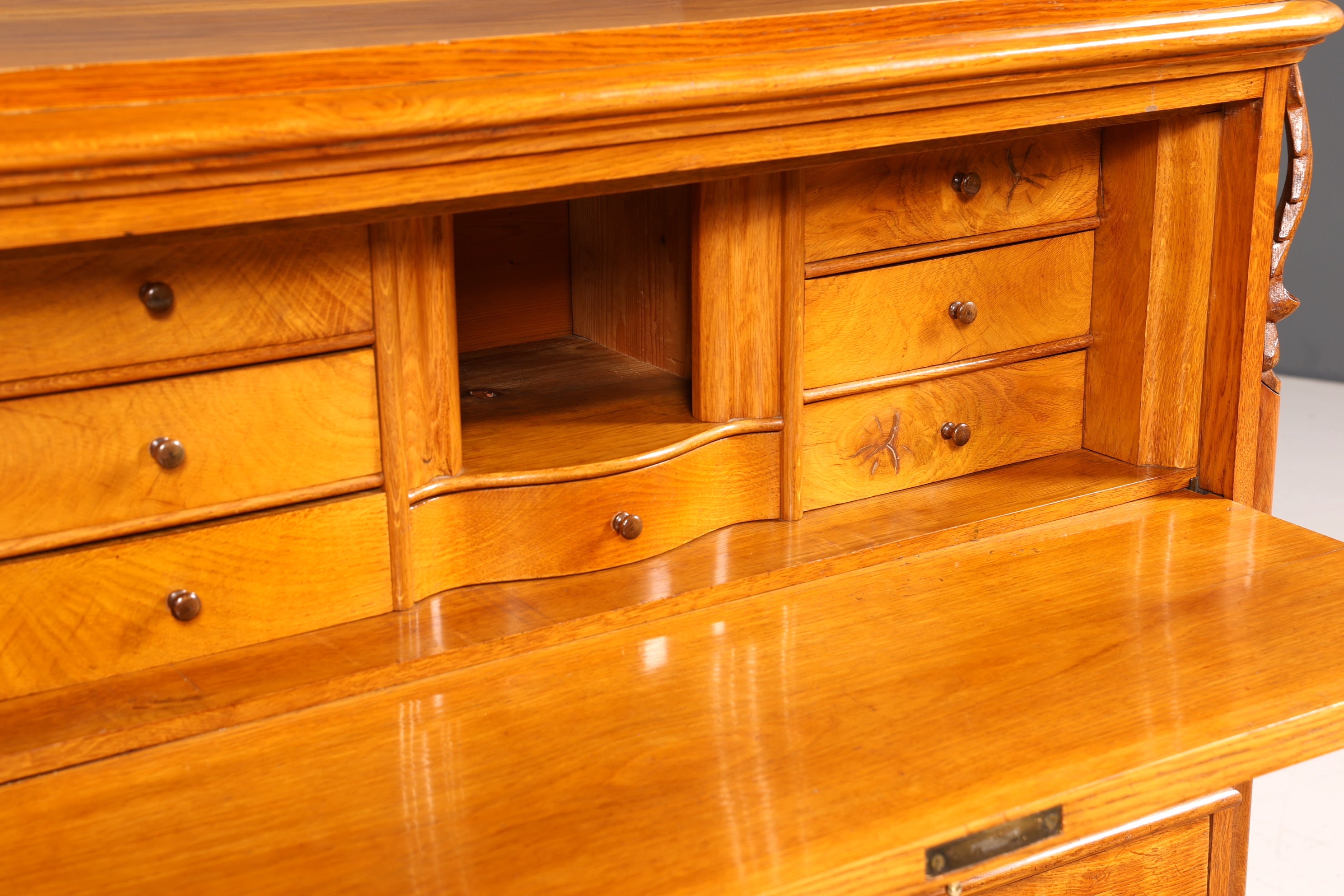 Stilvoller Biedermeier Sekretär um 1860 Vertiko Antik Kommode Louis Philippe Schreibkommode