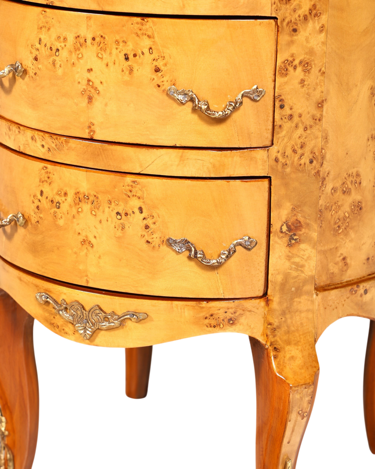 Traumhafte Barock Stil Kommode Antik Stil Louis XV Vertiko Birke Highboard Schubladenkommode