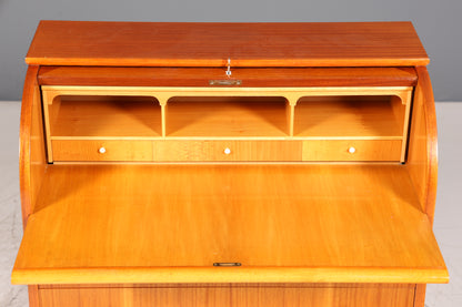 Stilvoller Mid Century Rollladen Sekretär echt Holz Büro Schrank Vintage Schreibkommode