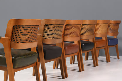 Noble armchair "Lima" dining room chair with wickerwork in green kitchen chair armchair