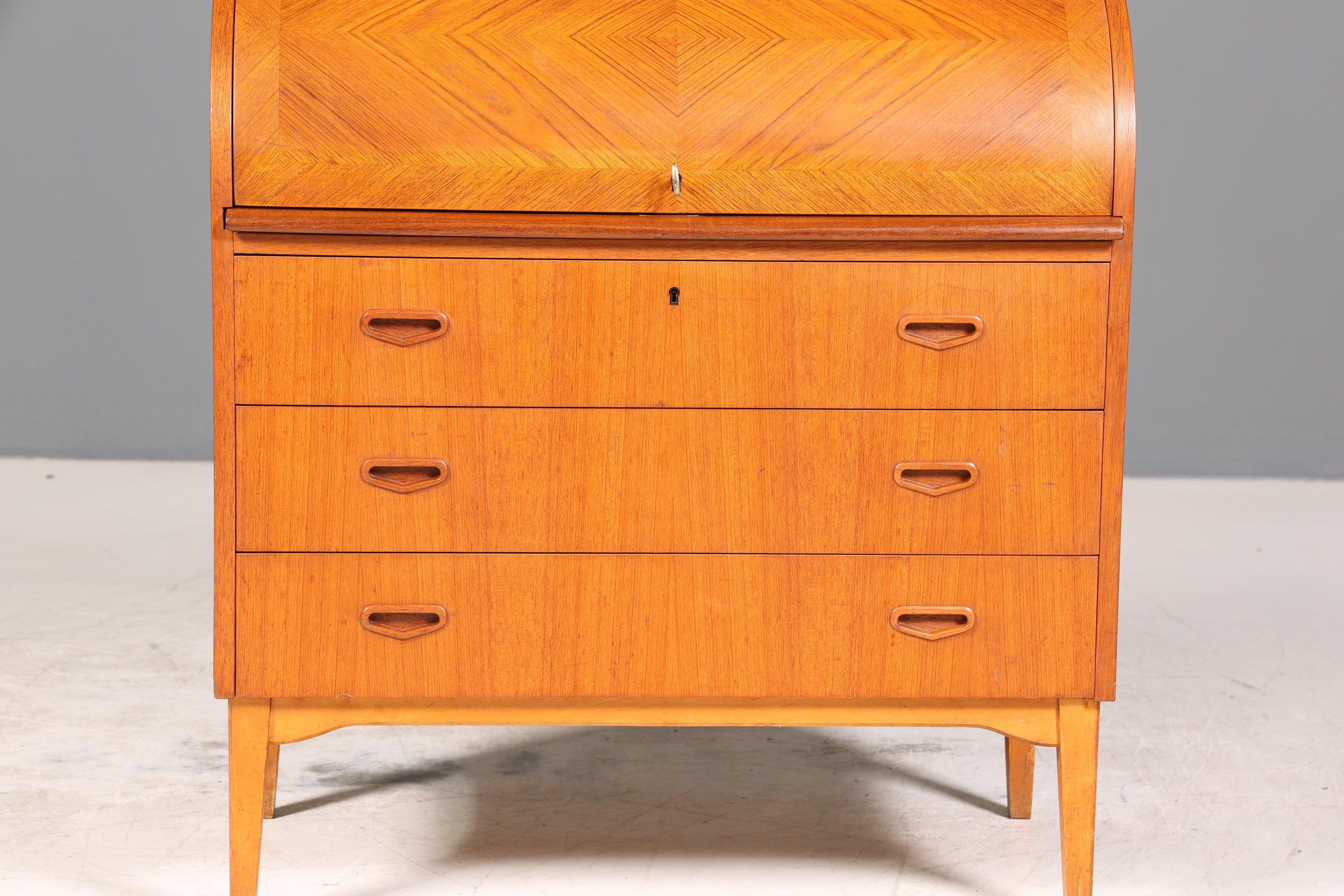 Wunderschöner Mid Century Rollladen Sekretär echt Holz Büro Schrank Vintage Schreibkommode
