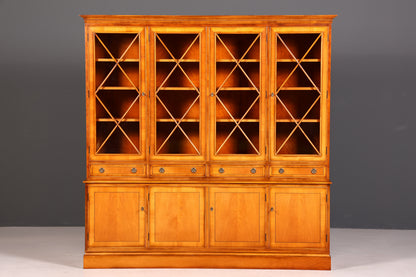 G720 Finish cm Wunderschöne Englische Vitrine Bücherschrank Buffet Antik Stil Englisch Eibe Glasvitrine Bibliothek (Kopie)